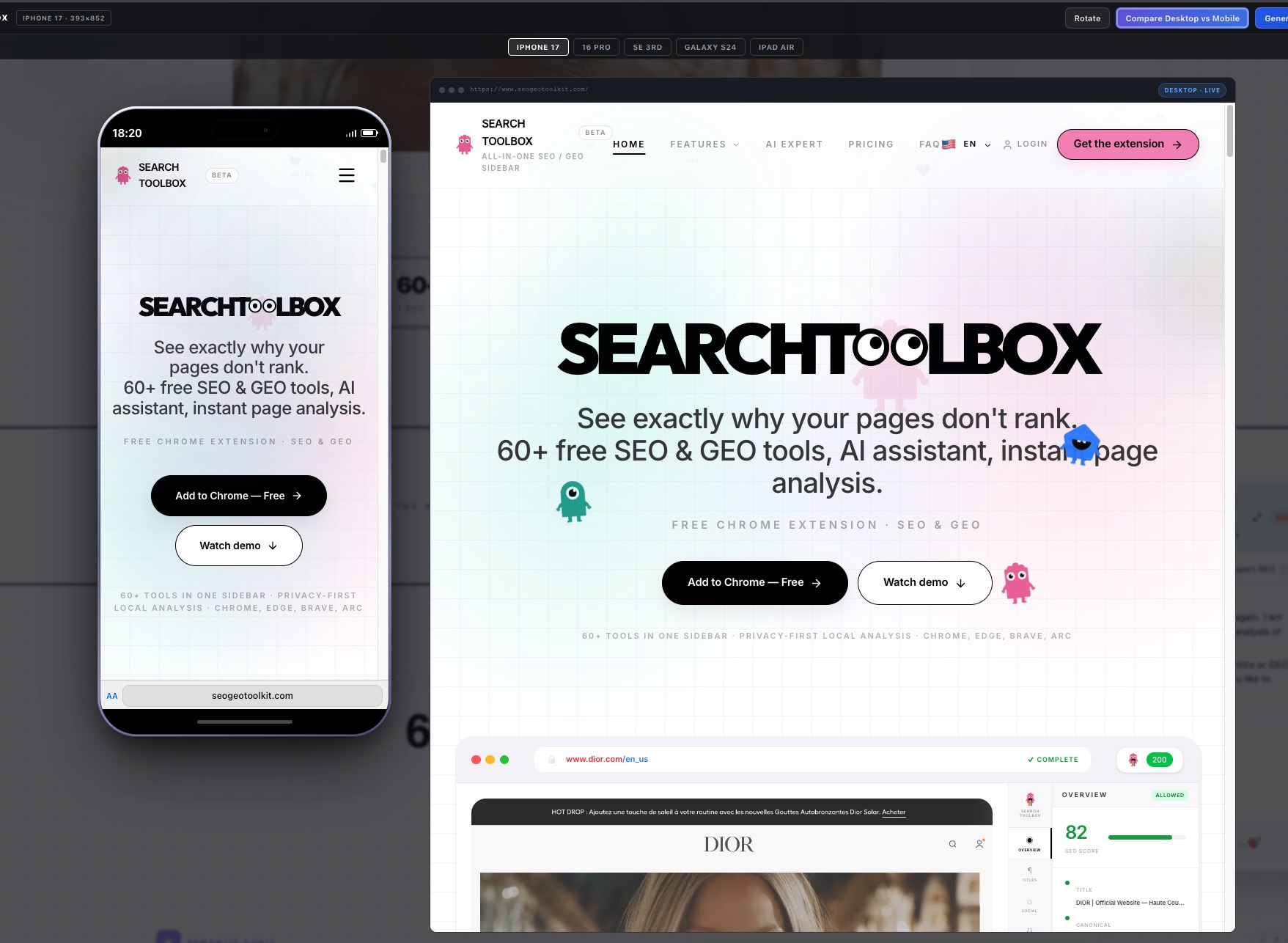 A free SEO tool for technical audits. screenshot 1